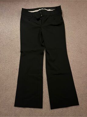 LOFT Black Boot-Cut Work Pants with Slight Flare